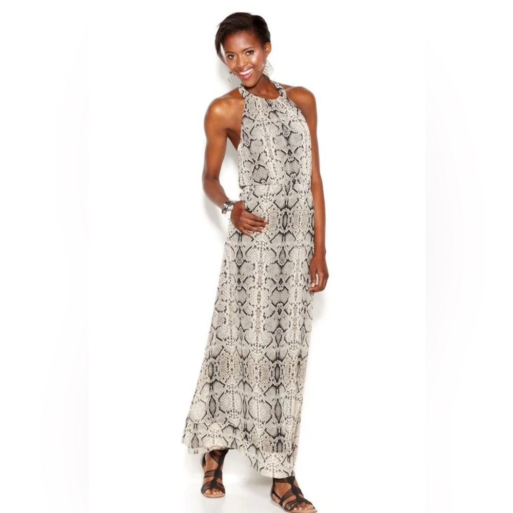 Jessica Simpson snake print halter dress